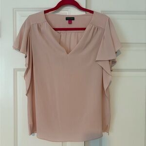 Vince Camuto Pink Ruffled Short Sleeve Blouse